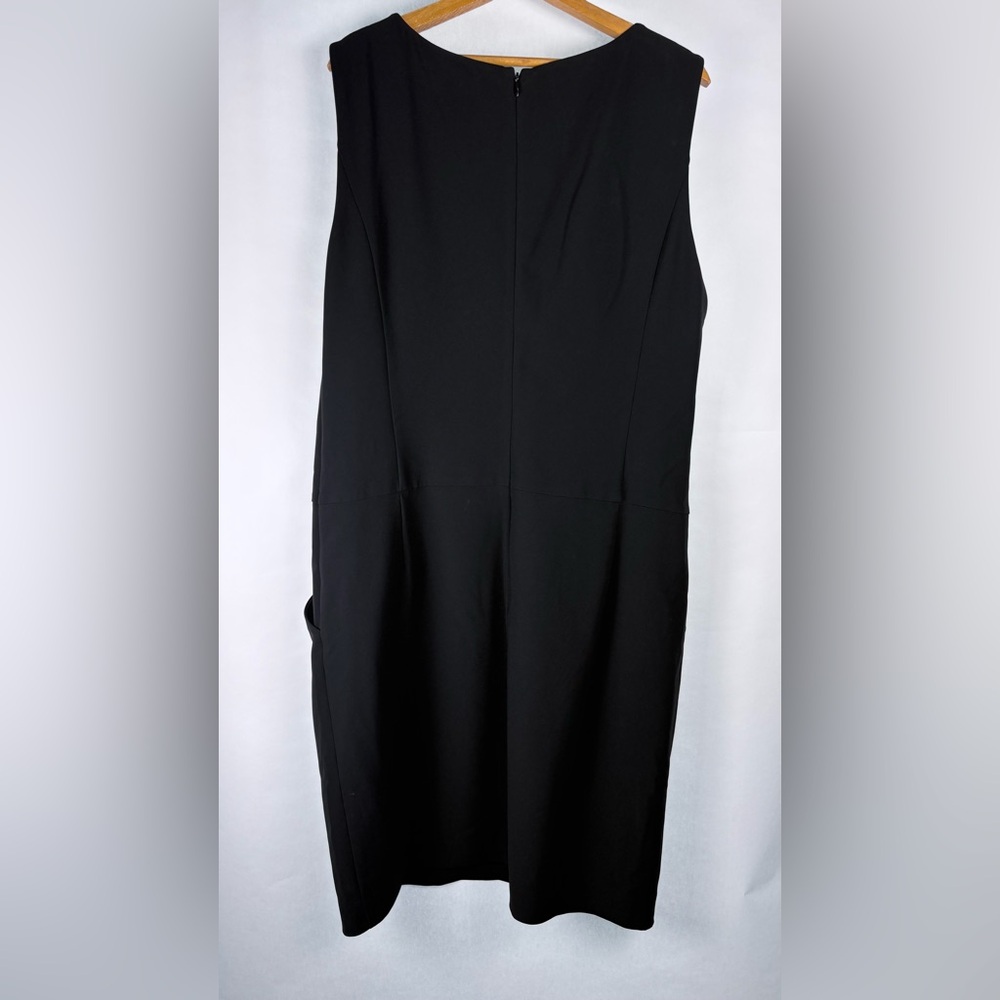 St. John Black Knit Dress with Silk Lining Size 14 - Picture 5 of 9